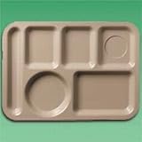 6-Compartment Tan School Tray, 24/CS, 24/CS