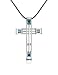 Zoppini Dare to Love - Stainless Steel and Spinel Cross Pendant w/Lace