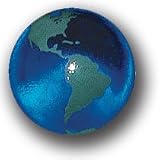 Buy Blue Earth Marble With Green Continents, Recycled Glass, 5 In A Pouch, Half Inch Diameter by Shasta Visions
