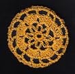 Yellow Orange Floral Crocheted Hair Bun Cover- MEDIUM