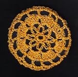 Yellow-Orange Floral Crocheted Hair Bun Cover- LARGE