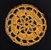 Yellow-Orange Floral Crocheted Hair Bun Cover- LARGE