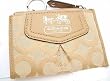 Coach Madison Signature Op Art Skinny Coin Case with Key Chain Light Khaki