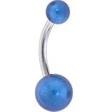Electric Blue MIRACLE BALL Belly Button Ring