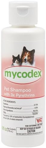 VPL Mycodex Flea & Tick Shampoo P3 [Triple Strength Pyrethrin], 6 oz
