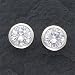 Sterling Silver 8mm CZ (Cubic Zirconia) Round Bezel Stud Earrings