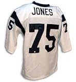 Deacon Jones Signed Rams White Throwback Jersey