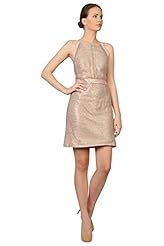 Sheath Cocktail Metallic/Polyester/Spandex/Tweed Halter Evening Dress 