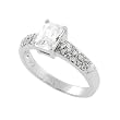 Sterling Silver Emerald Cut CZ Fashion Ring
