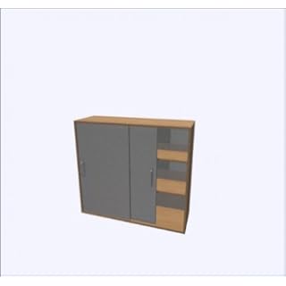 Hammerbacher Schiebetürenschrank 3OH Buche/Silber