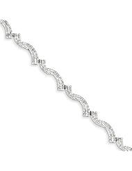 Genuine .925 Sterling Silver Diamond Bracelet 9 Grams . 100% Satisfaction Guaranteed.