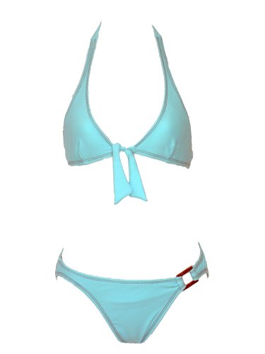 Hobie Sky Blue 2pc Surfer Bikini w/ Tri-Halter & Hipster (Small)