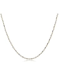 14k Two Tone Gold 1.2mm Bead and Bar Chain Necklace, 16"
