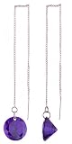 Sterling Silver Drop Chain Threader CZ Amethyst Earrings