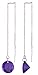 Sterling Silver Drop Chain Threader CZ Amethyst title=