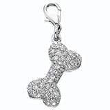 Pet Supplies : Clear Austrian Crystal Bone Dog Collar Charm