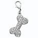 Clear Austrian Crystal Bone Dog Collar Charm