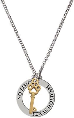 Small Gold Tone Open Paw Key - Texas Hold'em Affirmation Necklace