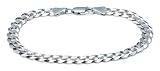 14k White Gold 6.9mm Italian Curb Link Bracelet, 8
