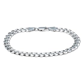 14k White Gold 6.9mm Italian Curb Link Bracelet, 8 by Amazon.com Collection