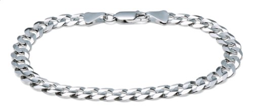 Childrens Toyshop  Jewelry : 14k White Gold 6.9mm Italian Curb Link Bracelet, 8"