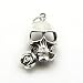 Sterling Silver Gothic Spooky Skull with a Rose in his Teeth Pendant
