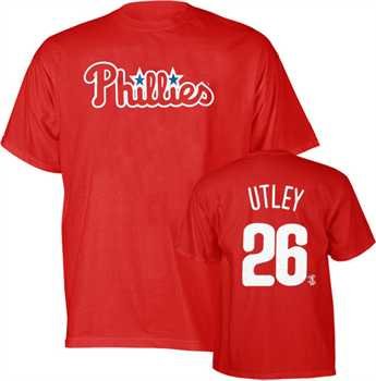 Chase Utley Blue Majestic Name and Number Philadelphia Phillies T-Shirt