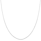 14 Karat White Gold 0.7-mm Diamond-cut Cable Chain (16 Inch)
