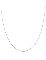 14 Karat White Gold 0.8-mm Diamond-cut Cable Chain (20 Inch)