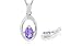 Oval Cut Amethyst Pendant Sterling Silver