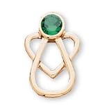 The Perfect 14K Yellow Gold With Me Always May Birthstone Angel Pin - 12X7MM