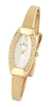 Pierre Cardin Gold Coloured Semi Bangle Watch with Stone Set Dial