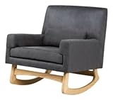 Nurseryworks Sleepytime Rocker in Microsuede in Slate with Light Legs