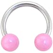 Light Pink Miracle Ball Horse Shoe Circular Barbell