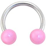 Light Pink MIRACLE BALL Horse Shoe Circular Barbell