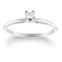 10k White Gold Princess Cut Solitaire Diamond Engagement Ring (1/10 ct, J-K Color, I2-I3 Clarity), Size 7