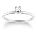 10k White Gold Princess Cut Solitaire Diamond Engagement Ring (1/10 ct, J-K Color, I2-I3 Clarity), Size 7