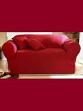 Performance Twill Sofa Slipcover - Deep Claret