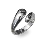 Eve's Addiction Sterling Silver Elongated Teardrop Ring