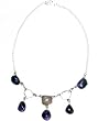 Multi Gemstone Necklace Healing Beads Silver Jewelry 15 inches (gnklc134)