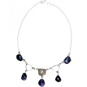 Multi Gemstone Necklace Healing Beads Handmade Jewelry India 15 inches - Christmas Gifts (gnklc134)