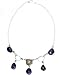 Multi Gemstone Necklace Healing Beads Silver Jewelry 15 inches (gnklc134)