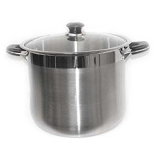 Alpha 30 Quart (7.5 Gallon) Heavy Gauge Stainless Steel Stock Pot w/ Glass Lid