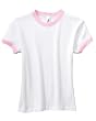 Girl's 5.8 oz., 1x1 Baby Rib Ringer T-Shirt