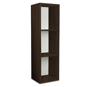 Way Basics Cube Plus Eco-Friendly Modern 3-Shelf Storage Unit, Espresso Wood Grain