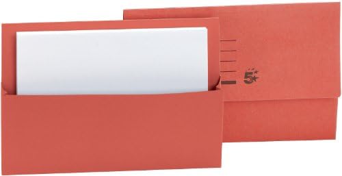 Spicers 5 Star Document Wallet Half Flap 250gsm Capacity 32mm Foolscap Red [Pack 50]