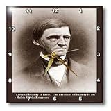 Rick London Famous Love Quote Gifts - Ralph Waldo Emerson Love of beauty is taste The creation of beauty is art Sepia - Wall Clocks