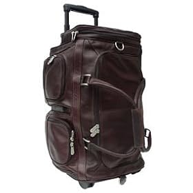 Piel Duffel With Pockets on Wheels