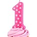Pink 1st Birthday Polka Dot Candle