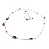 Natural Pearl Coral and Turquoise 30-40 in Adjustable Belly Chain